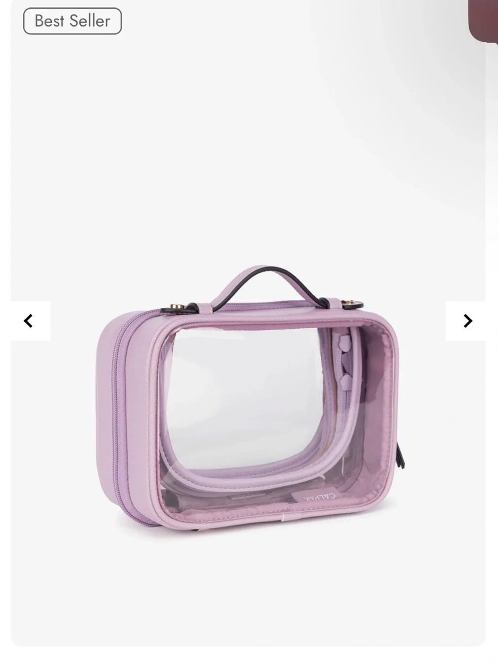 Calpak Clear small Cosmetic Case - Lavender Pink